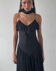HARMATTAN MIDI DRESS IN BLACK GEORGETTE
