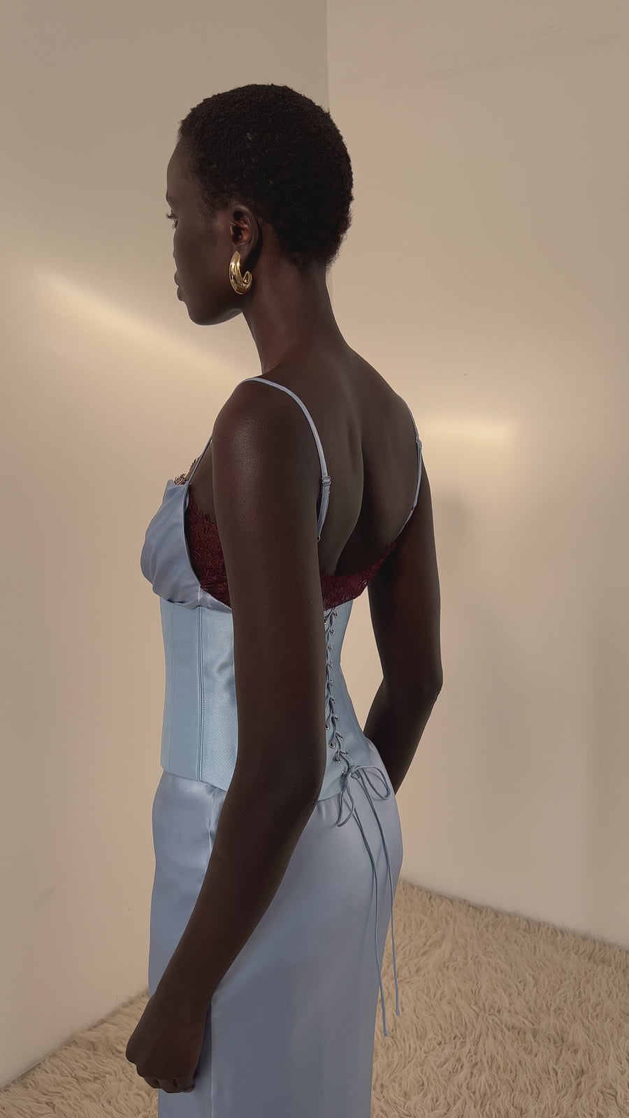 CLEODORA MAXI DRESS IN SILK SATIN