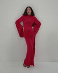PERISA MAXI DRESS IN RUBY RED SPANDEX JERSEY
