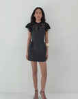 CATALINA MINI DRESS IN BLACK TWILL