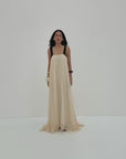 CARMELA MAXI DRESS IN CREAM VISCOSE GEORGETTE