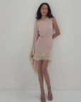 VETA MINI DRESS IN PINK CREPE DE CHINE