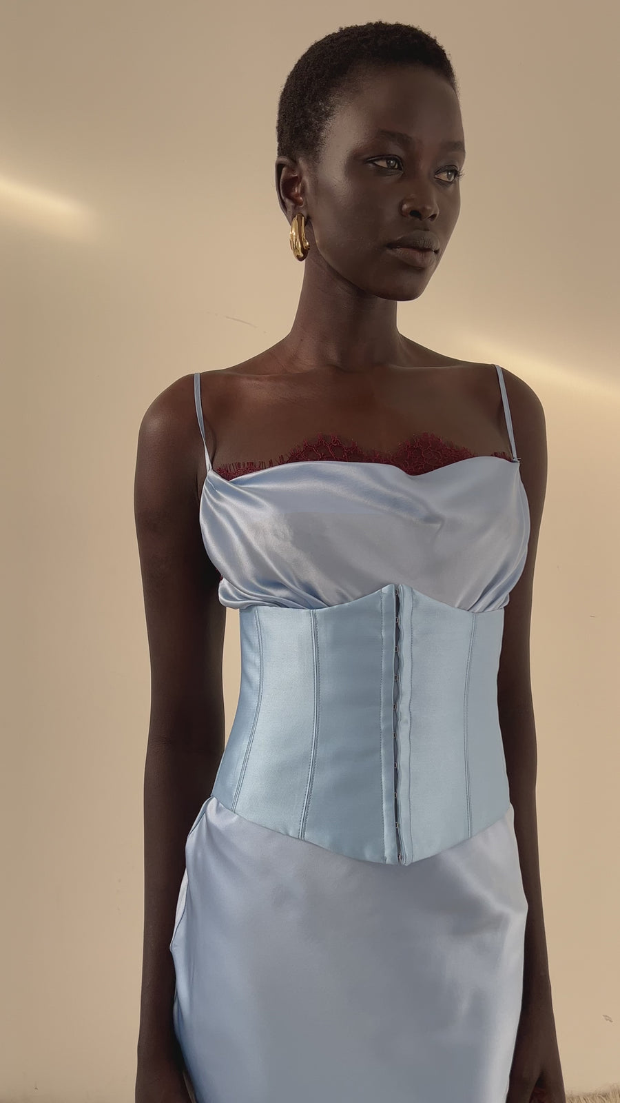 CLEODORA MAXI DRESS IN SILK SATIN