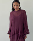 TERRAN MAXI DRESS IN EARTH GEORGETTE CHIFFON