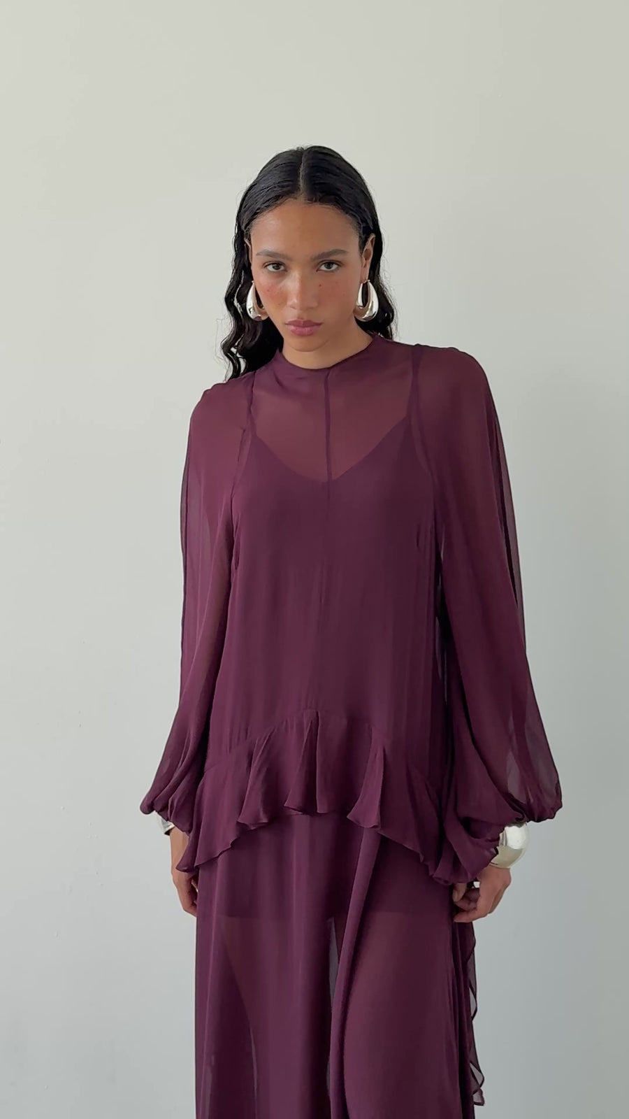 TERRAN MAXI DRESS IN EARTH GEORGETTE CHIFFON