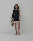 VETA MINI DRESS IN BLACK CREPE DE CHINE