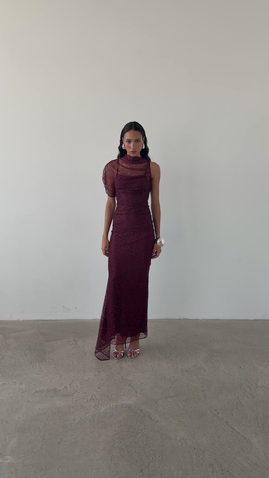 LUCHO MAXI DRESS IN EARTH LACE