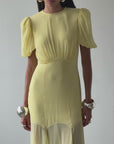 AGUA MAXI DRESS IN BABY YELLOW CRINKLE CHIFFON