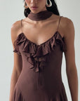HARMATTAN MINI DRESS IN CEDAR GEORGETTE