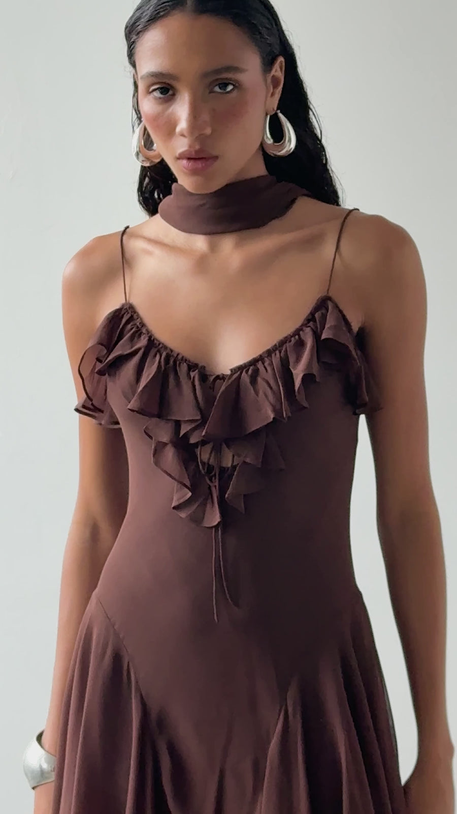 HARMATTAN MINI DRESS IN CEDAR GEORGETTE