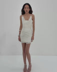 KASAI MINI DRESS IN IVORY TWILL