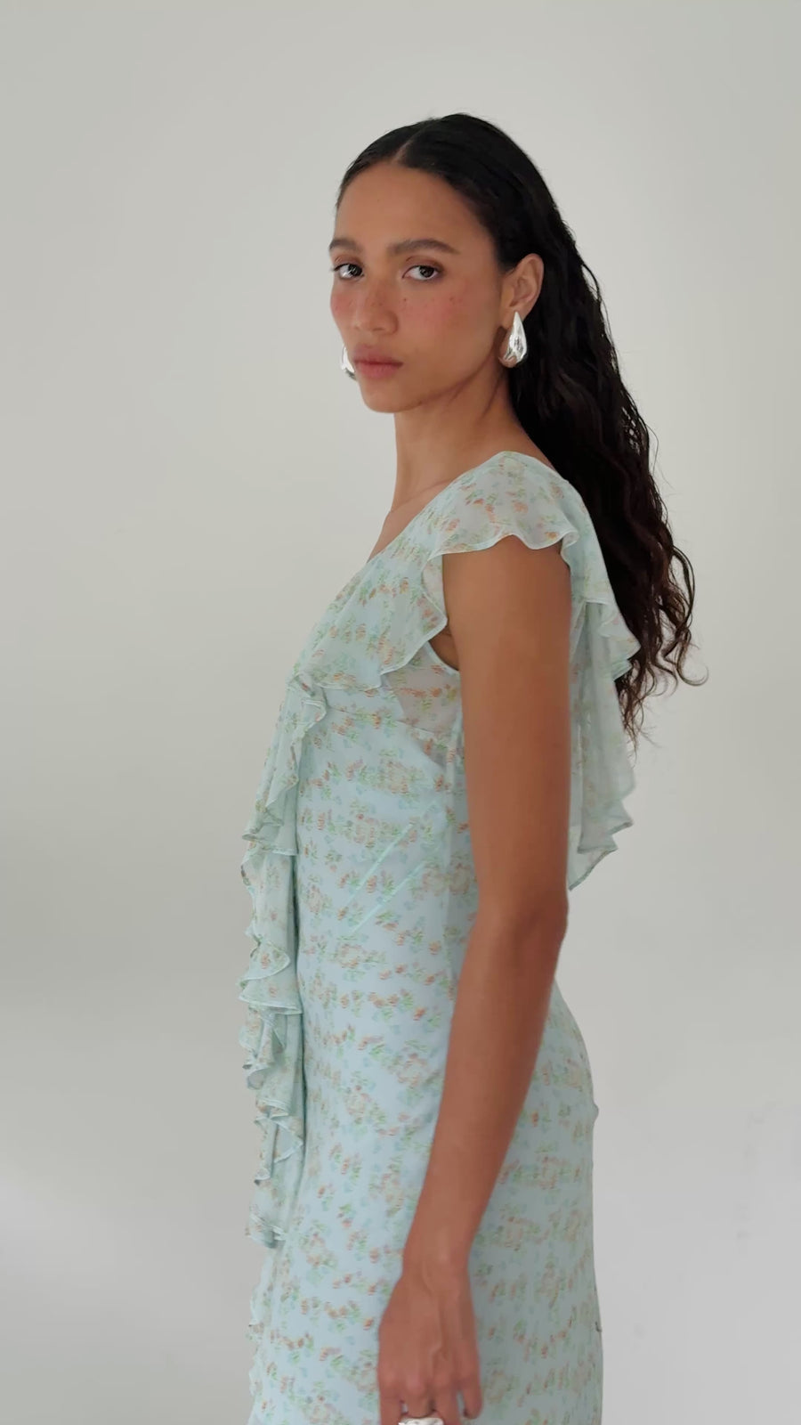 SOLEIL CHIFFON MAXI DRESS IN SPRING BLOOM FLORAL