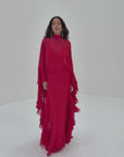 SOCORRO MAXI DRESS IN RUBY RED CHIFFON
