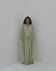 EVITA MAXI DRESS IN MINT GREEN VISCOSE GEORGETTE
