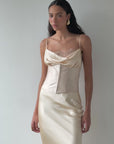 CLEODORA MAXI DRESS IN CREAM SILK SATIN
