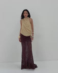 AGAPITO SKIRT IN TAUPE CHIFFON