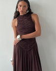 CYCLONE MIDI DRESS IN CEDAR JERSEY