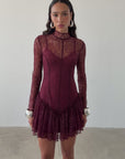 BRISA MINI DRESS IN EARTH LACE
