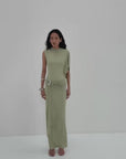 TITAN MAXI DRESS IN GREEN SPANDEX JERSEY