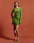 SITHON MINI DRESS IN SPRING GREEN LACE