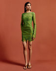SITHON MINI DRESS IN SPRING GREEN LACE