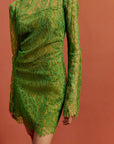 SITHON MINI DRESS IN SPRING GREEN LACE